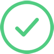 A bold green checkmark is centered inside a green circle on a white background, symbolizing approval, confirmation, or a completed task—reminiscent of Curacao’s vibrant and refreshing aesthetic.